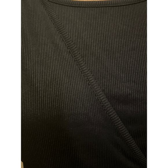 Women's Solid Black Ribbed Sleeveless Wrap Side Tie Side Top NWT Size M - Picture 5 of 10
